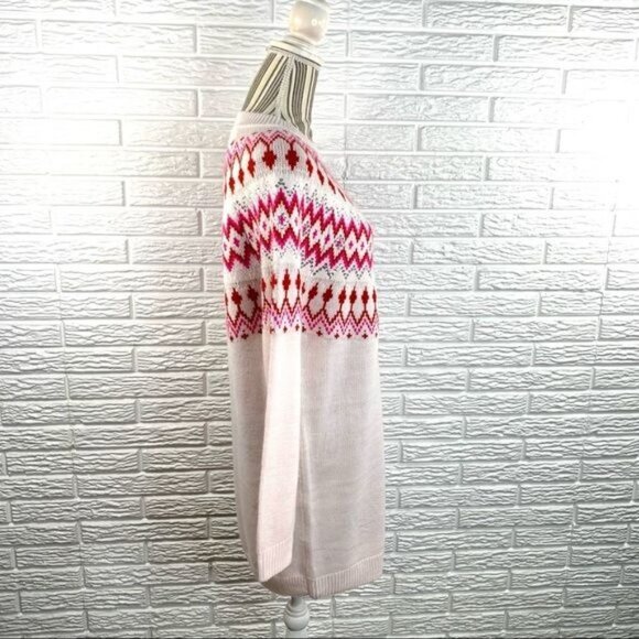 Asos Pink & Red Patterned Sequined Sweater Dress Size 2 - Picture 4 of 6